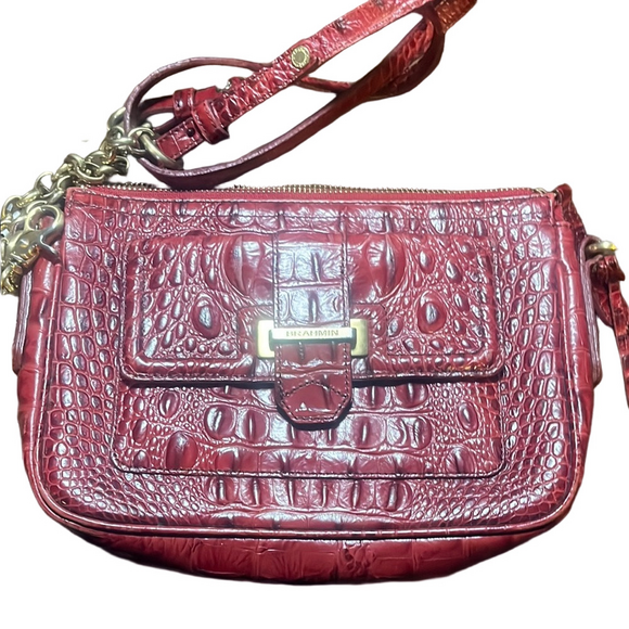 Brahmin Handbags - Brahmin Red Croc-Embossed Clutch